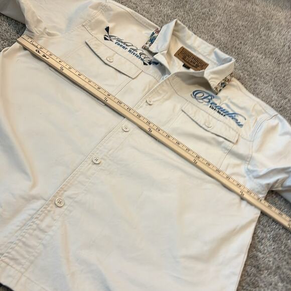 🌴 The Grindhouse‎ Denim Co. Beaulieu Sur-Mer Embroidered Shirt 2XL XXL Men’s - Picture 14 of 16